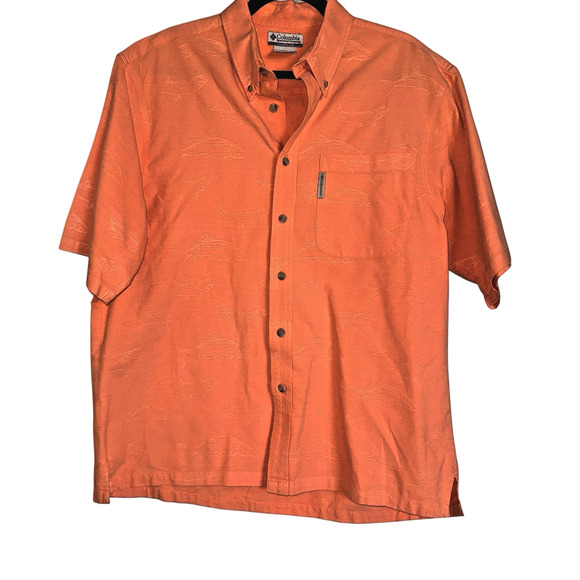 Columbia‎ Sz L Button Down Dress Shirt Tarpon Resort Cruise Vacation Office - Picture 1 of 7